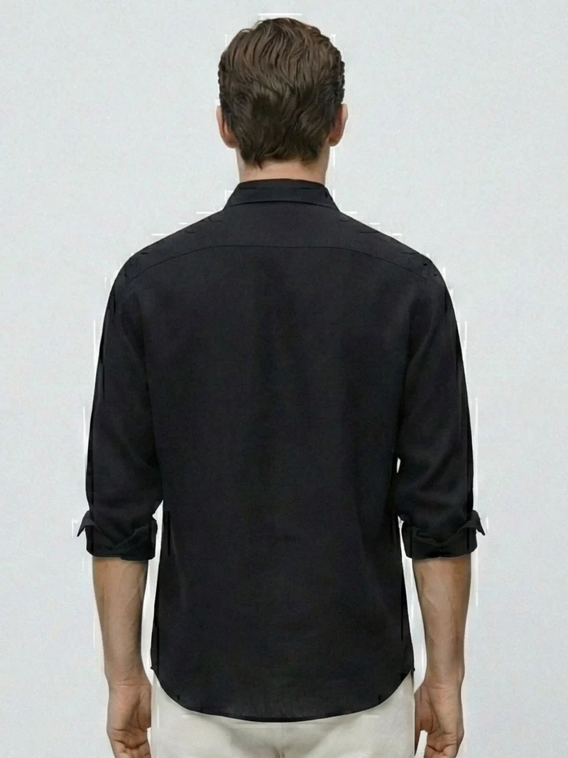 Black 100% Pure Linen Classic