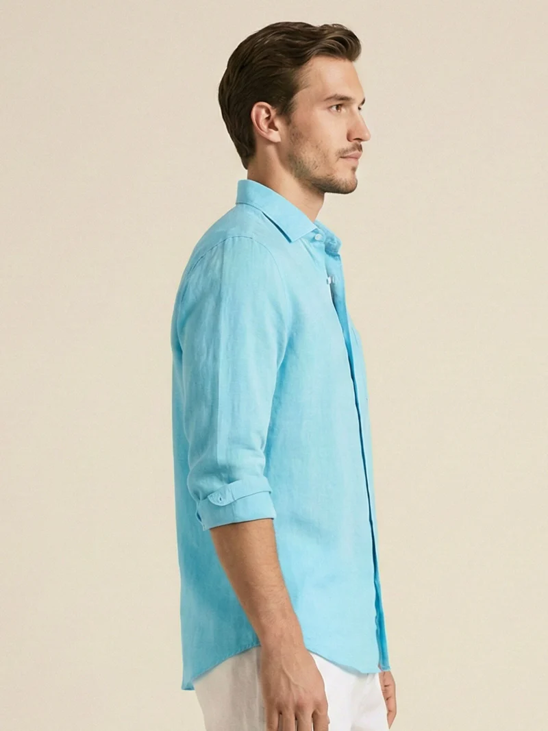 Sky Blue 100% Pure Linen Classic