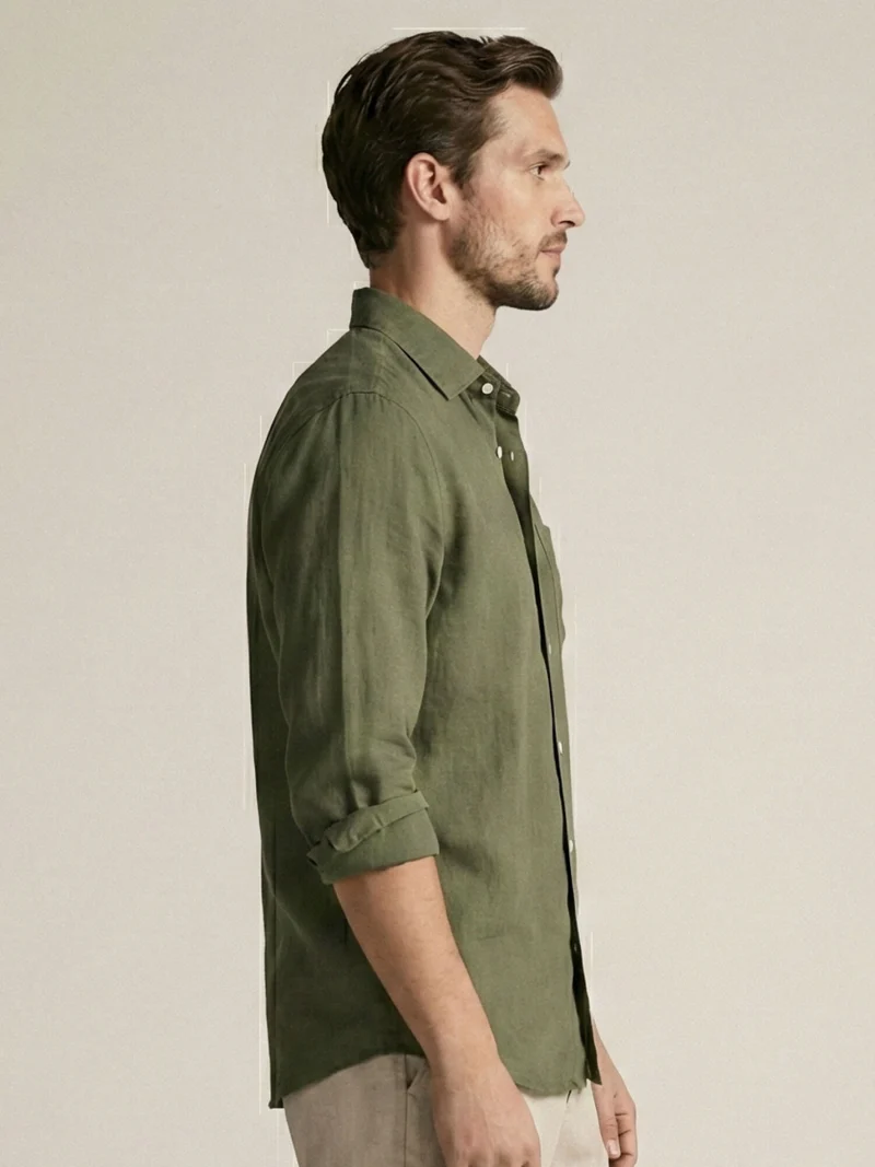 Forest Green 100% Pure Linen Classic