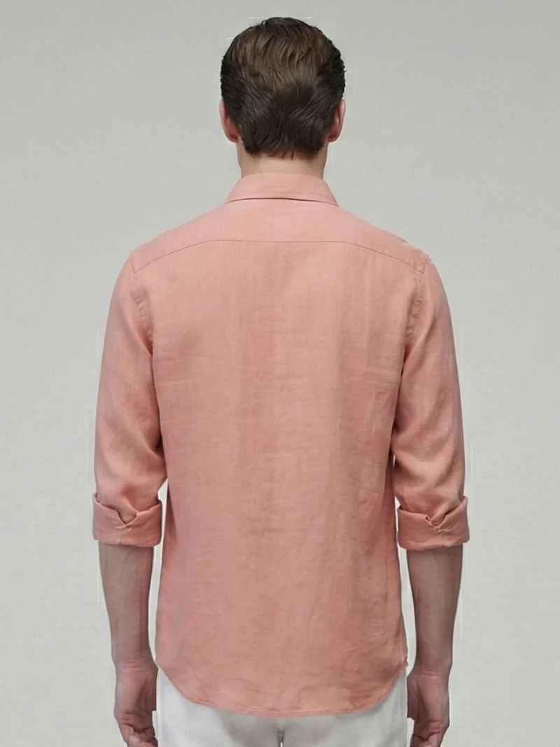 Coral Peach 100% Pure Linen Classic