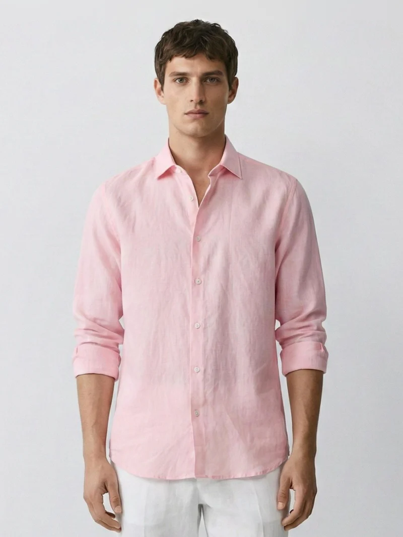 Blush Pink 100% Pure Linen Fabric