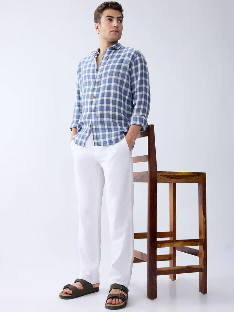 White 100% Pure Linen Everyday Pants