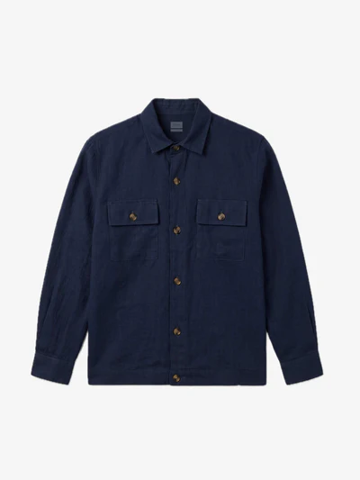 Navy 100% Pure Linen Jacket hover